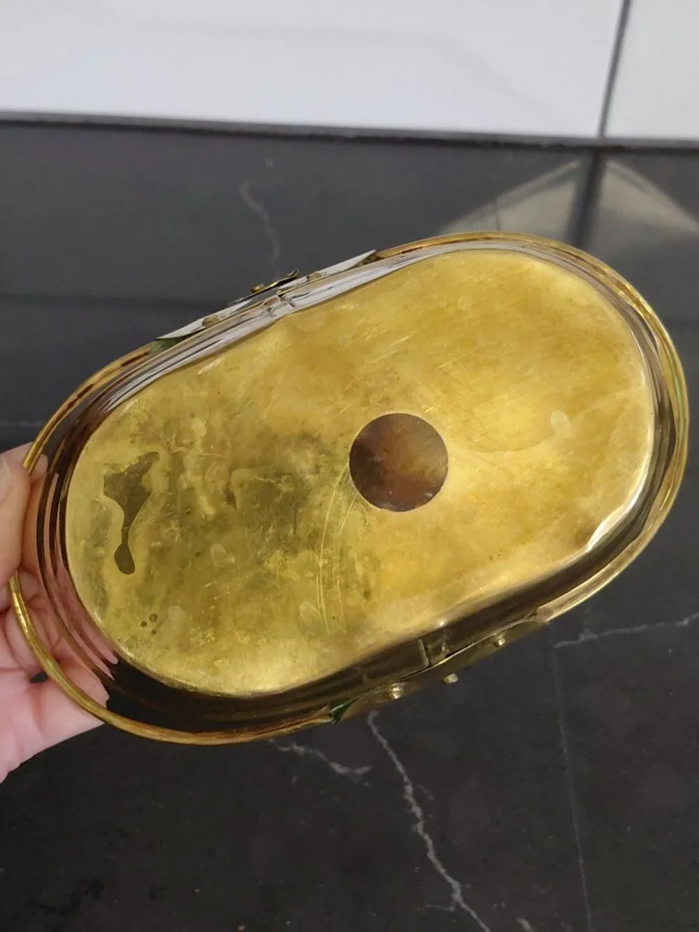 Small Vintage Brass Basket